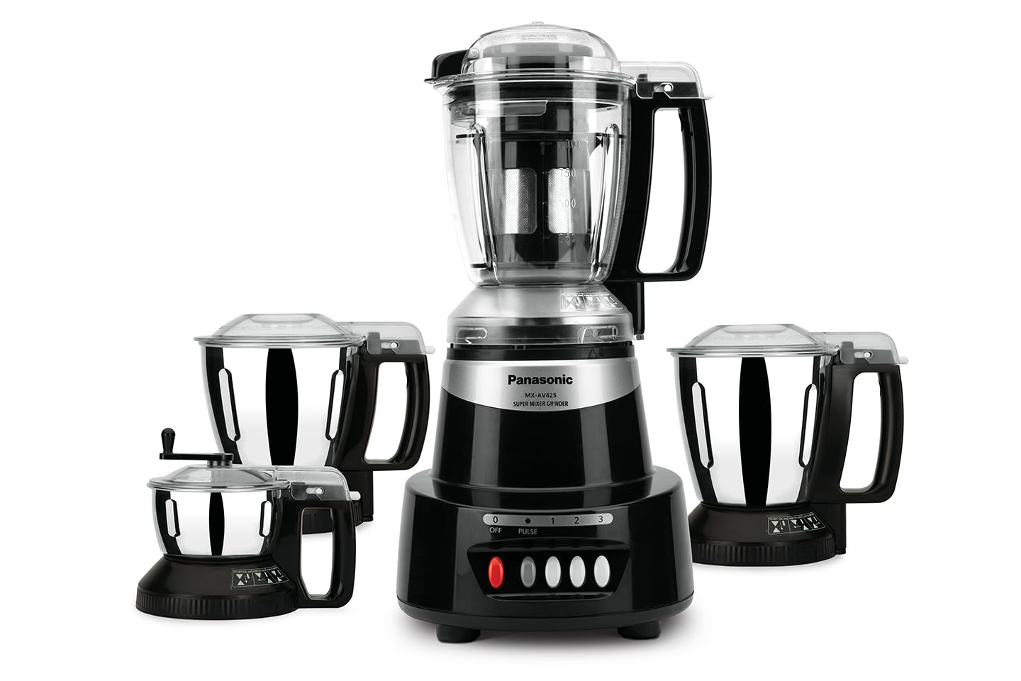 Panasonic MX-AV 425 Mixer Grinder 600 Watts 4 Jars - Charcoal Black