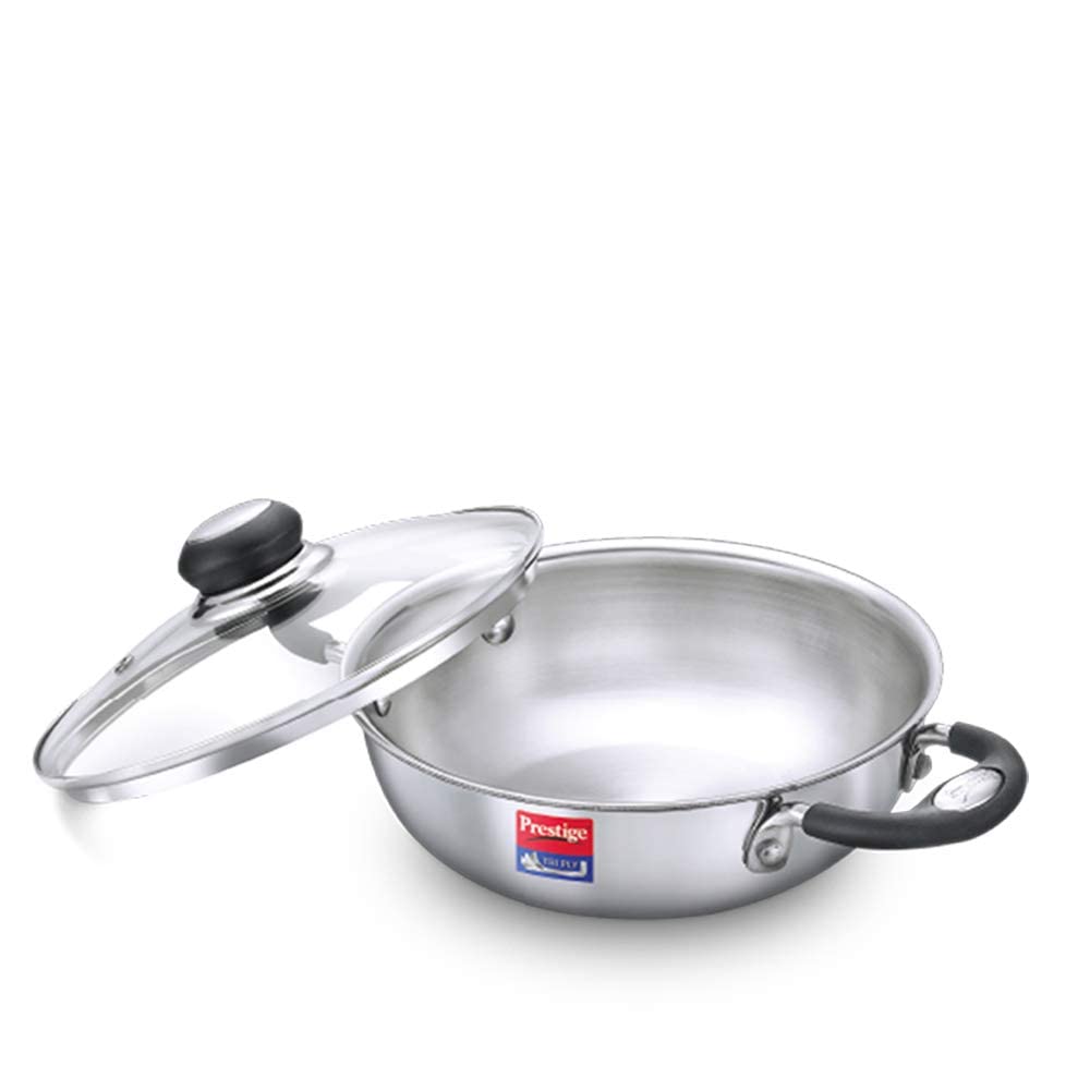 Prestige Splendor Tri-ply Stainless Steel Kadai 200mm | 1.6 Litres - 37422