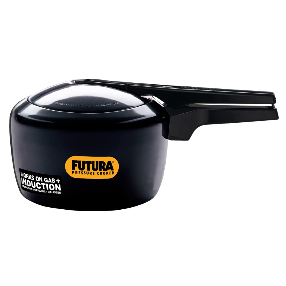 Hawkins Futura Hard Anodised Induction Base Aluminium Inner Lid Pressure Cooker 3 Litres , Black - IFP30