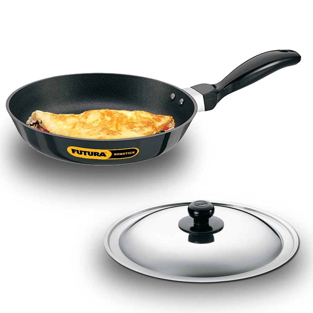 Hawkins Futura Non-stick Fry Pan With Stainless Steel Lid 22 cms, 3.25mm, Induction base - INF 22S