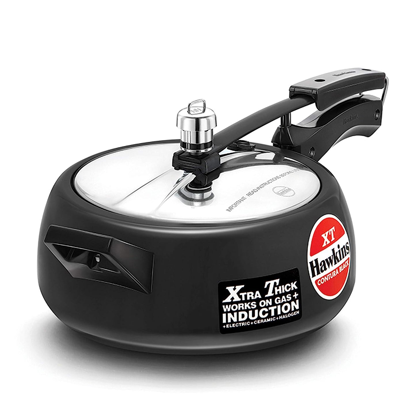Hawkins Contura Black XT Hard Anodized Inner Lid Pressure Cooker, 3.5 Liters - CXT35