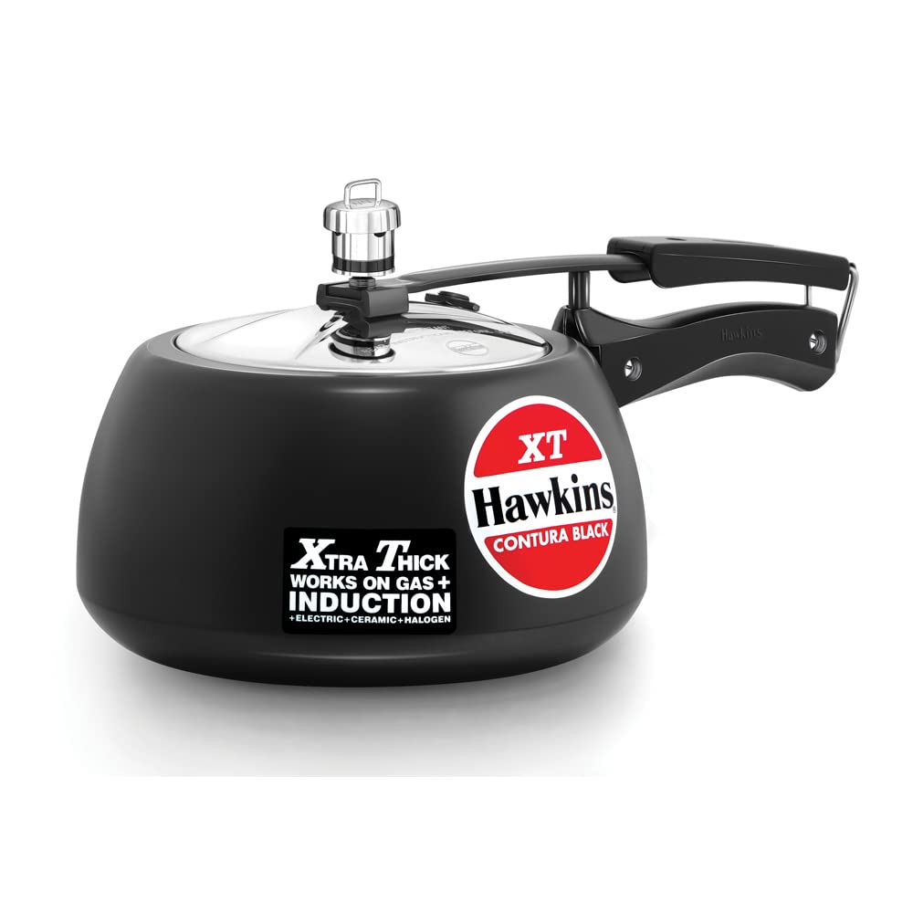 Hawkins Contura Black XT Hard Anodized Inner Lid Pressure Cooker, 3 Liters - CXT30