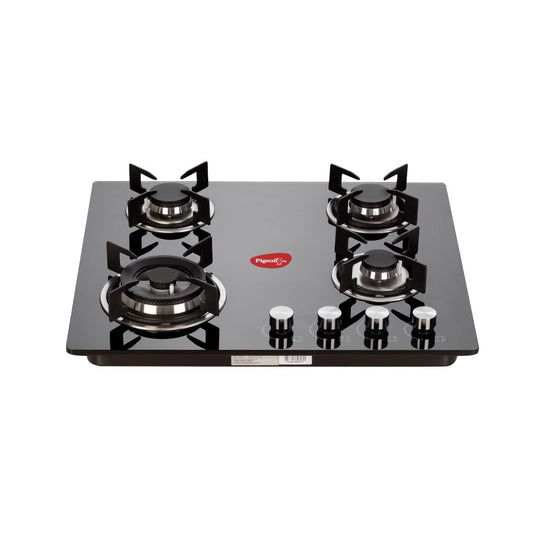 Pigeon Ornate Italian 4 Burner Hob, Multi Spark Integrated Auto Ignition, Scratch Resistant 8 mm Thick Toughened Glasstop Gas Stove -14118