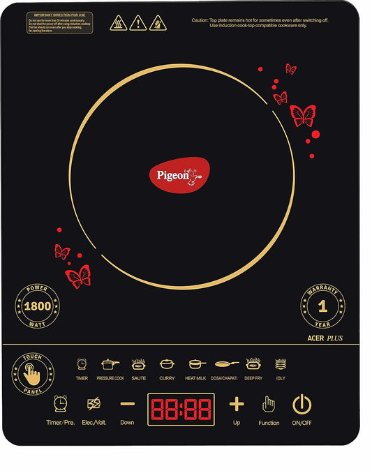 Pigeon Acer Plus 1800 Watt Induction Cooktop with Feather Touch Control - 14429