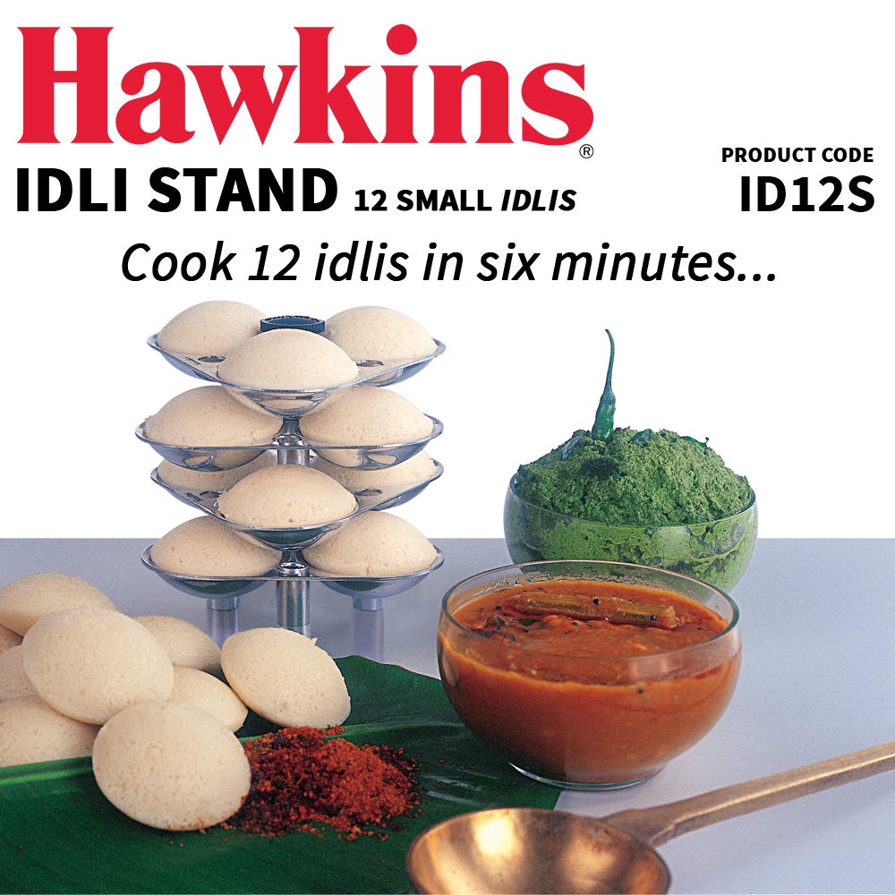 Hawkins Idli Stand - 12 Mini Idlis, (For 3 Litre and bigger Pressure Cooker) ID12S, Aluminium