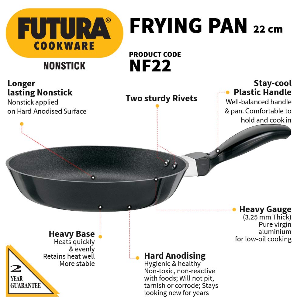 Hawkins Futura Non-stick Fry Pan 22 cms, 3.25mm - NF 22