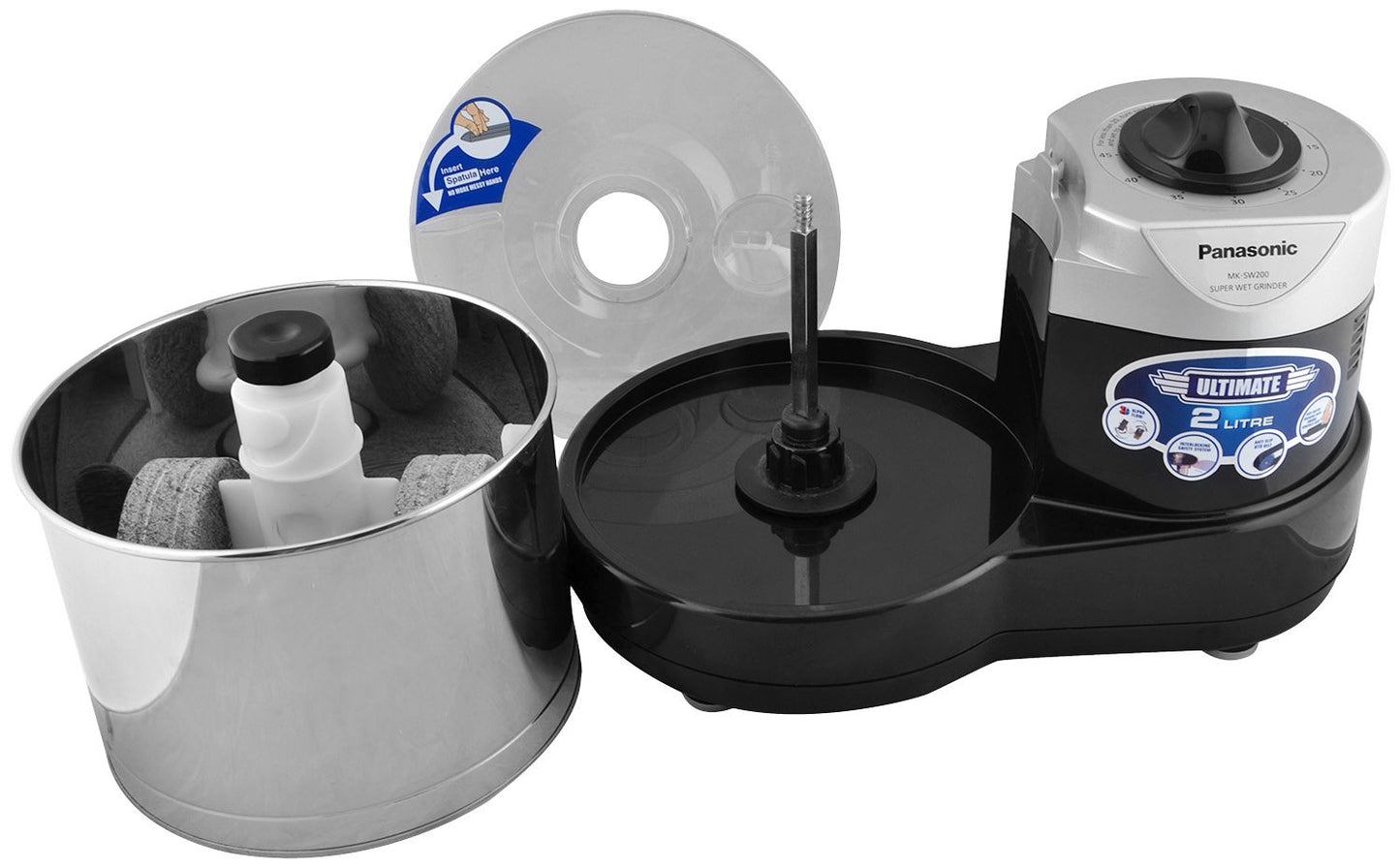 Panasonic MK-SW200 Table Top Wet Grinder 2 Litres | 240 Watts - Black