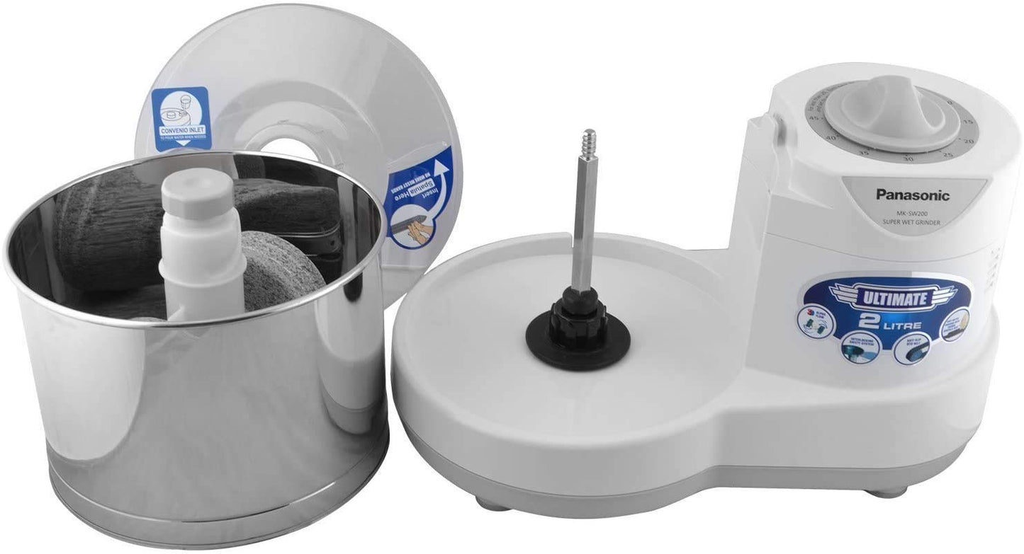 Panasonic MK-TSW200 Super Wet Grinder, 2 L (White) 120 Volt, for USA & Canada Usage