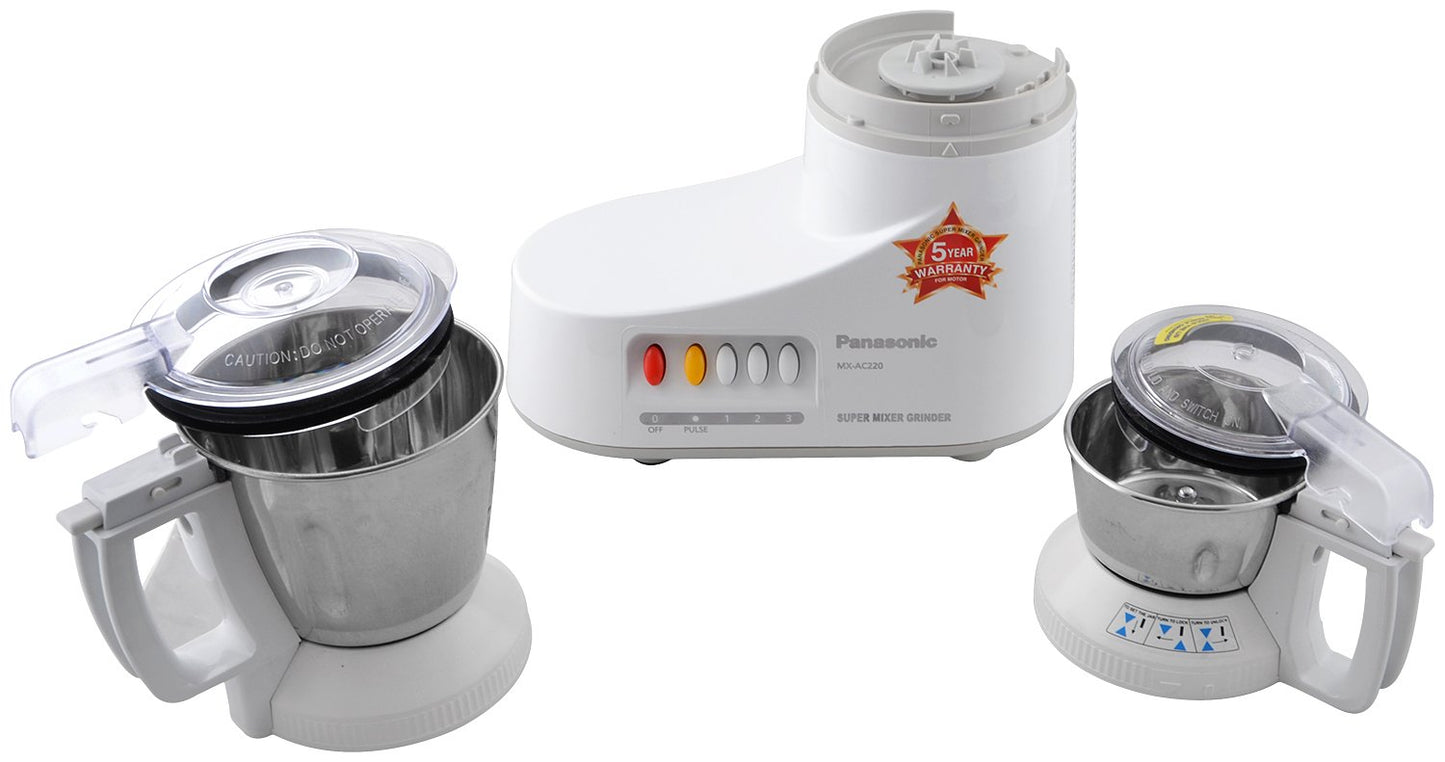 Panasonic MX-AC 220 Super Mixer Grinder, 550 Watts, 2 Jars