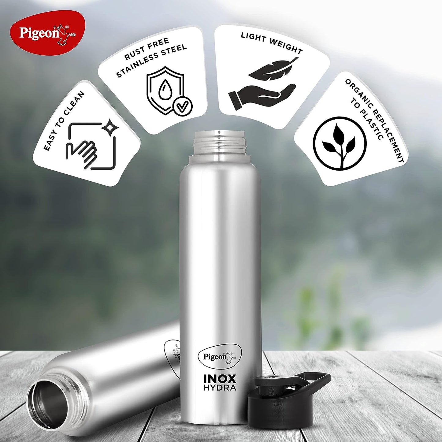 Pigeon Stainless Steel Inox Hydra 750ml Water Bottle - 12687