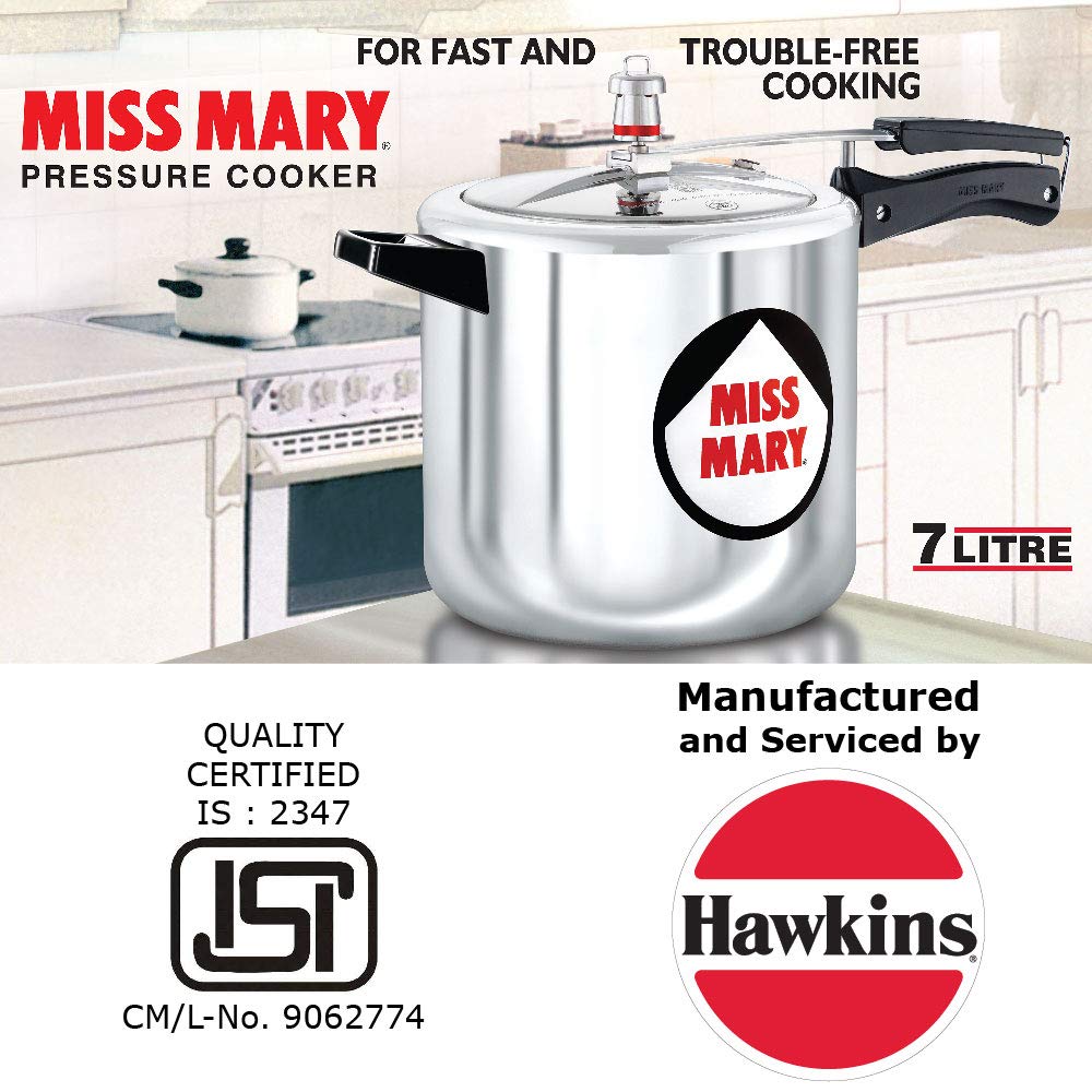 Hawkins Miss Mary Aluminium Inner Lid Pressure Cooker 7 Litres - MM70