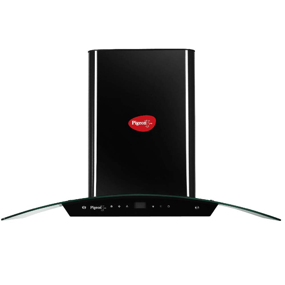 Pigeon Black Pearl Advanced 90 cm with Airflow 1500 m3h Baffle Filter Auto Clean Chimney (Feather Touch Controls, Black) - 14122