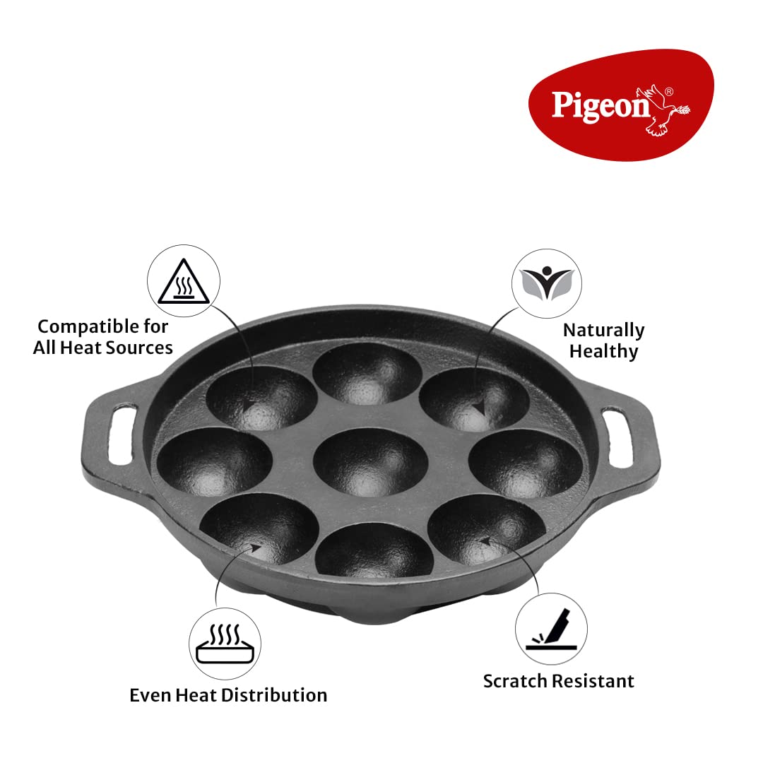 Pigeon Cast Iron Paniyarakkal 9 Rounds - 14729
