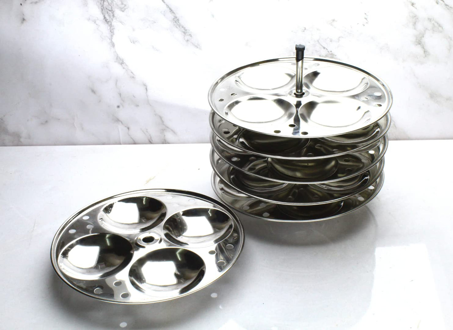Stainless Steel Idli Plates with Stand 6 Plates | 24 idlies