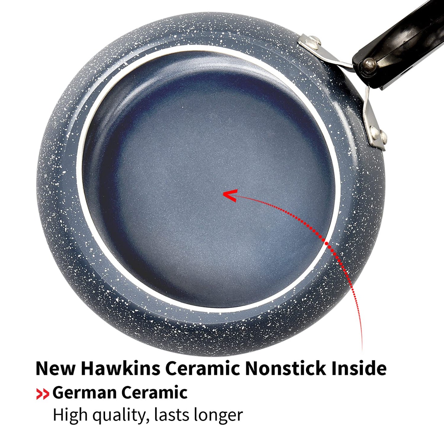 Hawkins Ceramic Nonstick 3 Litres Pressure Cooker, Induction Base Inner Lid Cooker, Granite Contura shaped Cooker - ICC30