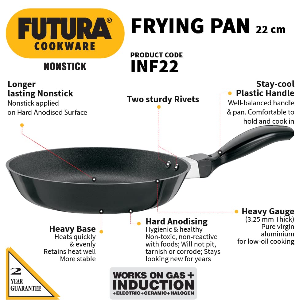 Hawkins Futura Non-stick Fry Pan 22 cms, 3.25mm, Induction base - INF 22