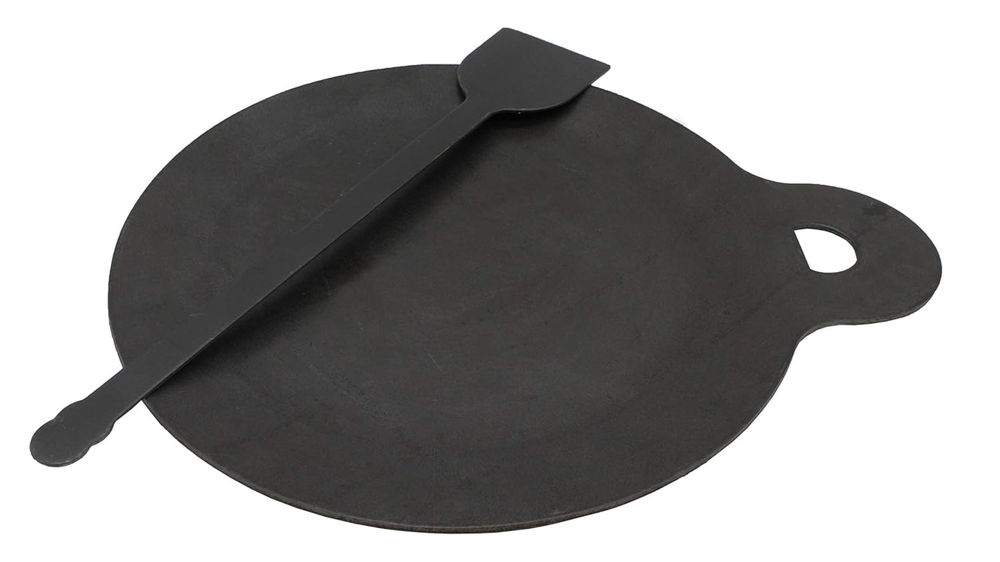 Iron Dosa Tawa | Pizza Pan | Roti Tawa with Turner Ladle 28 cms | 1.43 Kgs | Induction Compatible