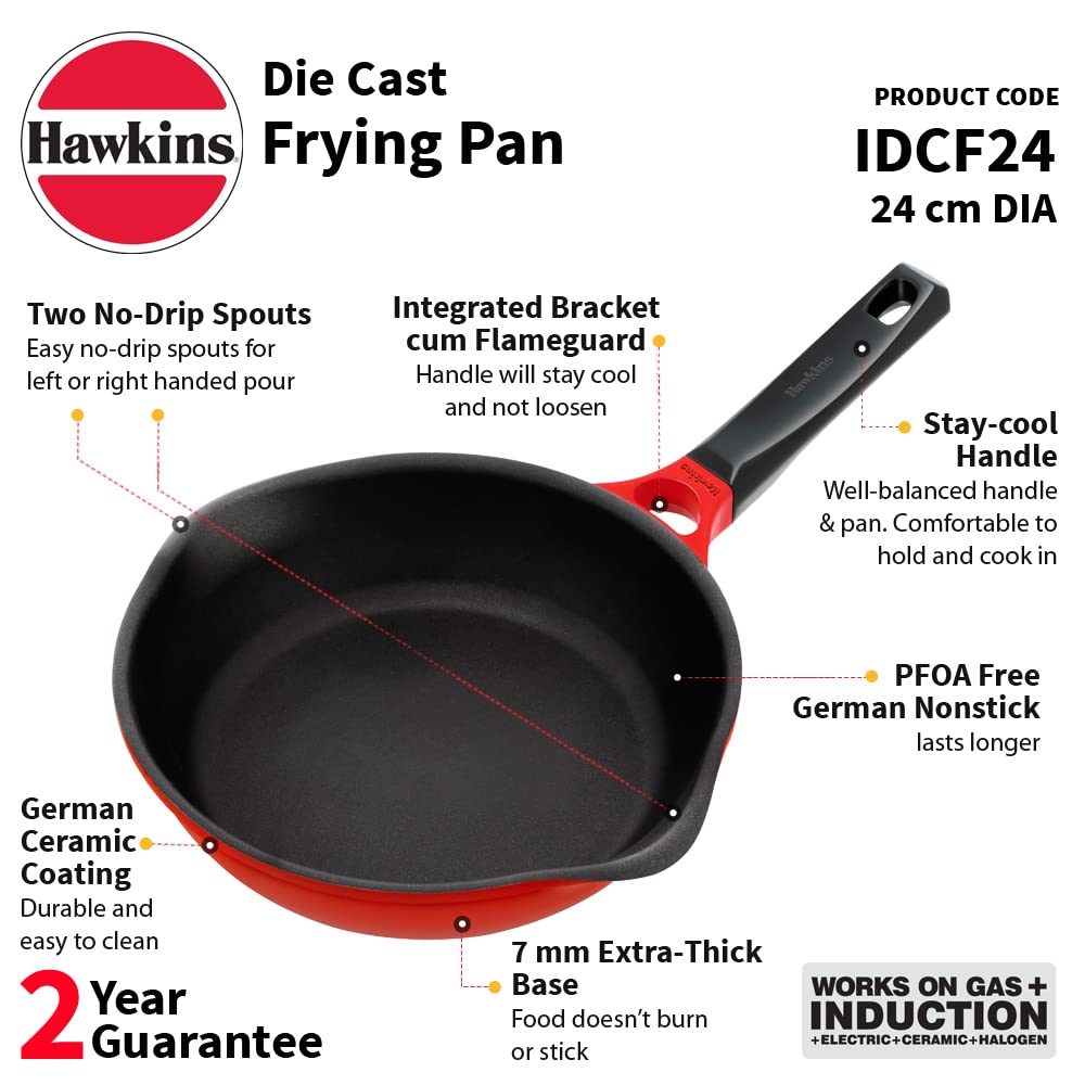 Hawkins Die-Cast Nonstick Induction Base Frying Pan - IDCF 24