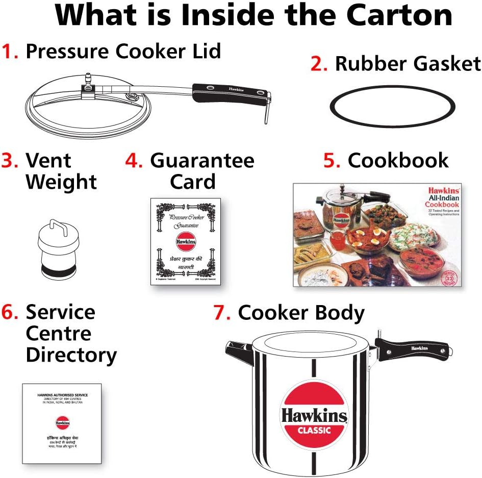 Hawkins Classic 8 Litres Tall Aluminium Inner Lid Pressure Cooker - CL8T