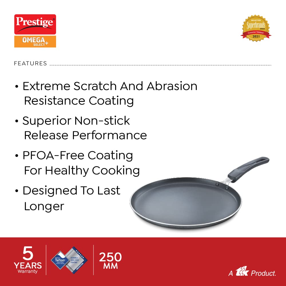 Prestige Omega Select plus Aluminium Non-Stick Omni Tawa, 250 cms - 30709