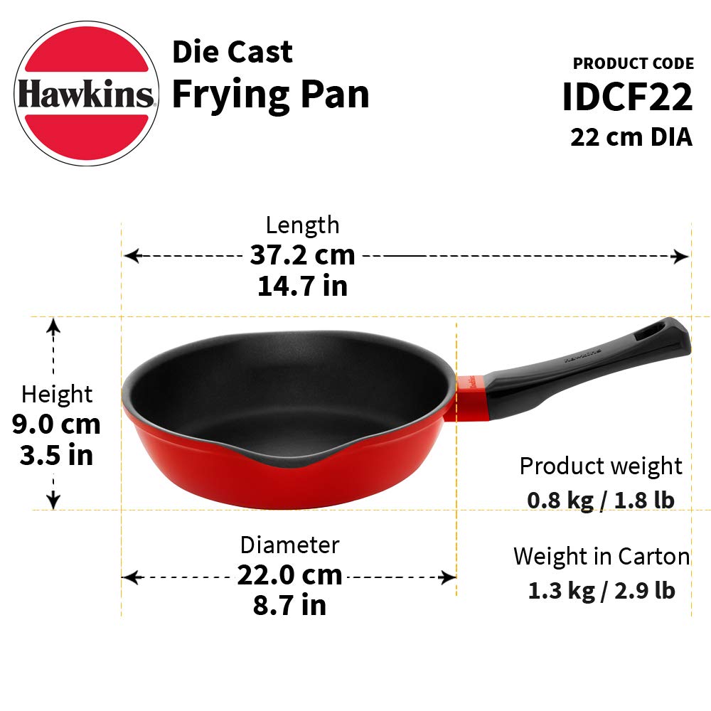 Hawkins Die-Cast Nonstick Induction Base Frying Pan - IDCF 22