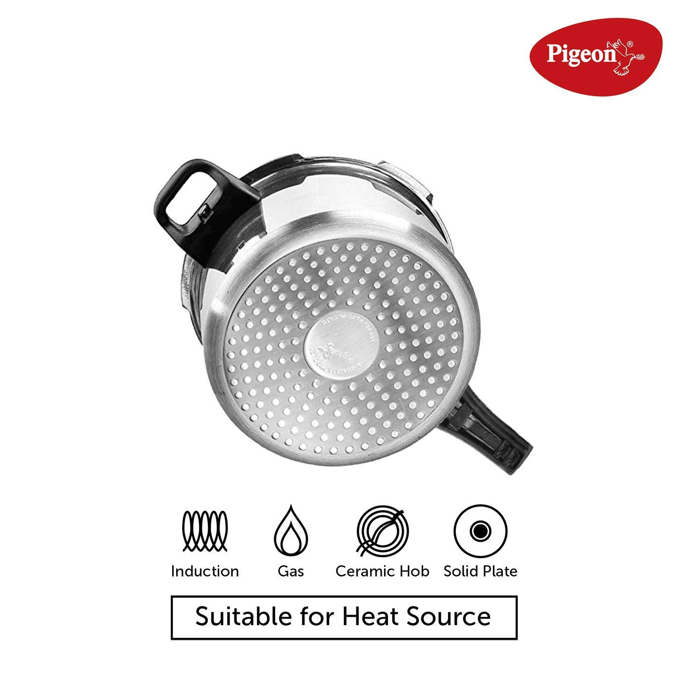 Pigeon Inox Stainless Steel Outer Lid Pressure Cooker 3 Litres, Induction Base - 14044
