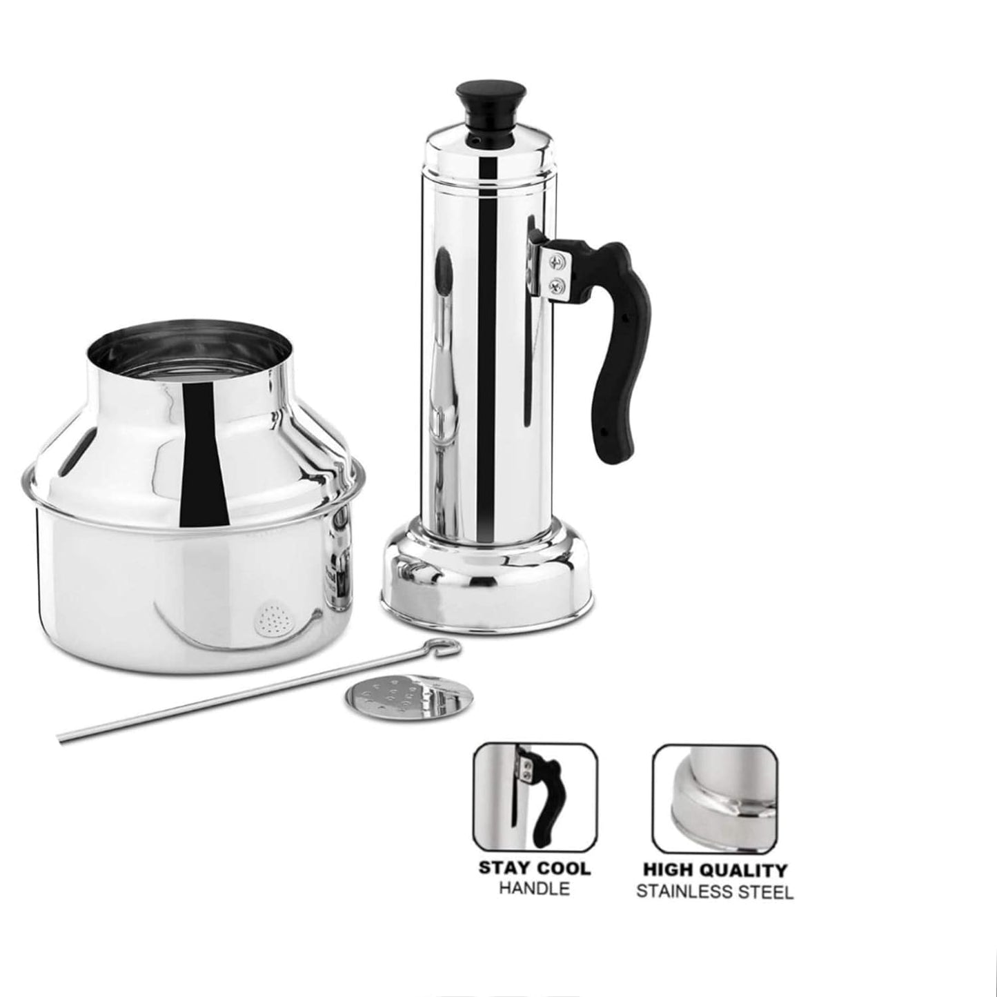 Murugan Deluxe Stainless Steel Puttu Maker | Puttukudam Large