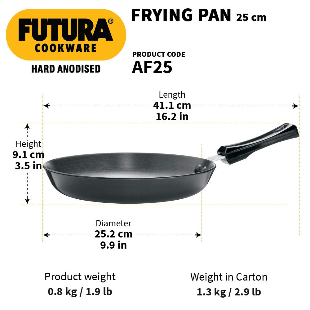 Hawkins Futura Hard Anodised Fry Pan 25 cms | 4.06mm - AF 25