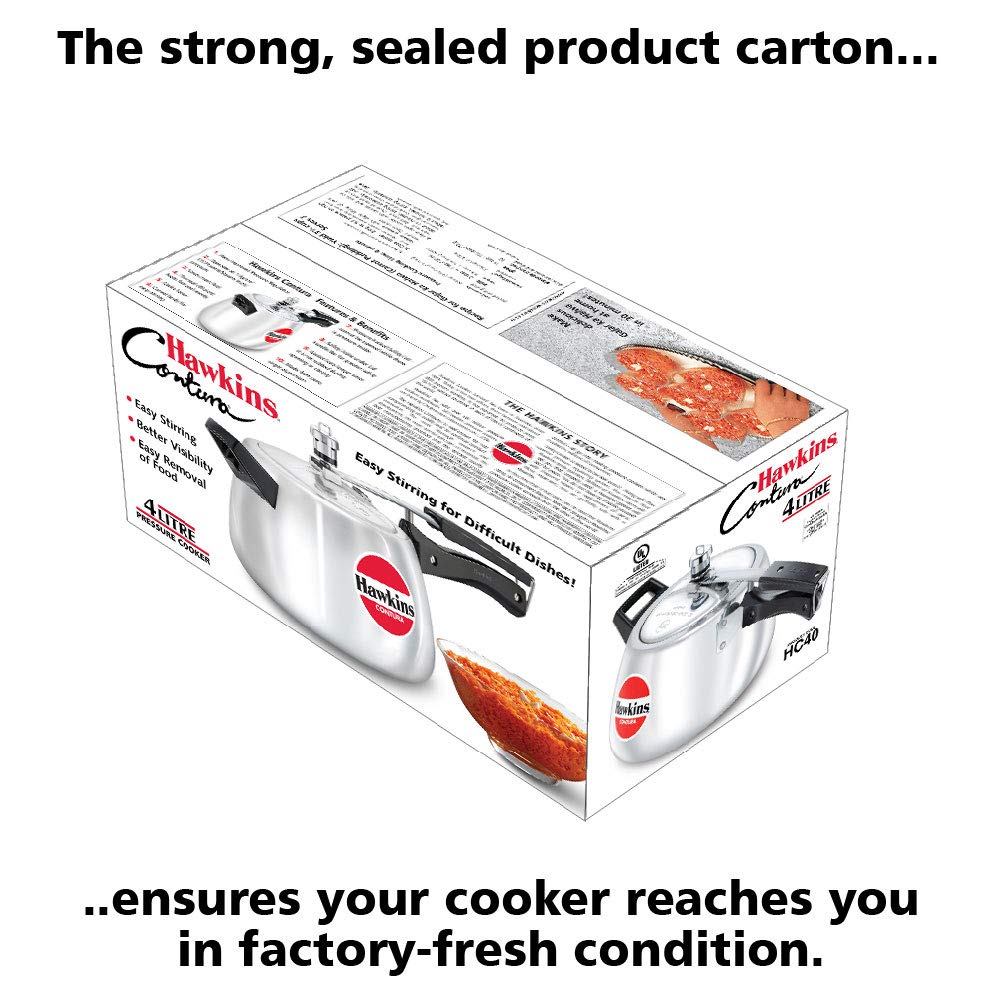 Hawkins Contura Aluminium Inner Lid Pressure Cooker, 4 Litres - HC40