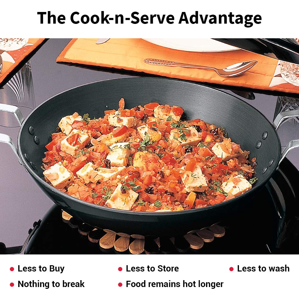 Hawkins Futura Hard Anodised Flat Bottom Deep Fry Pan 2.5 Litres | 26 cms, 4.06mm - AD 25