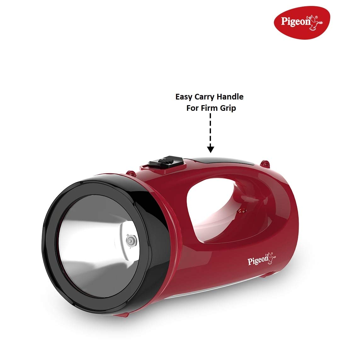 Pigeon Rigel LED Emergency Rechargeable Lamp with 900 mAH and 4 Hours Backup (Red) - 14434