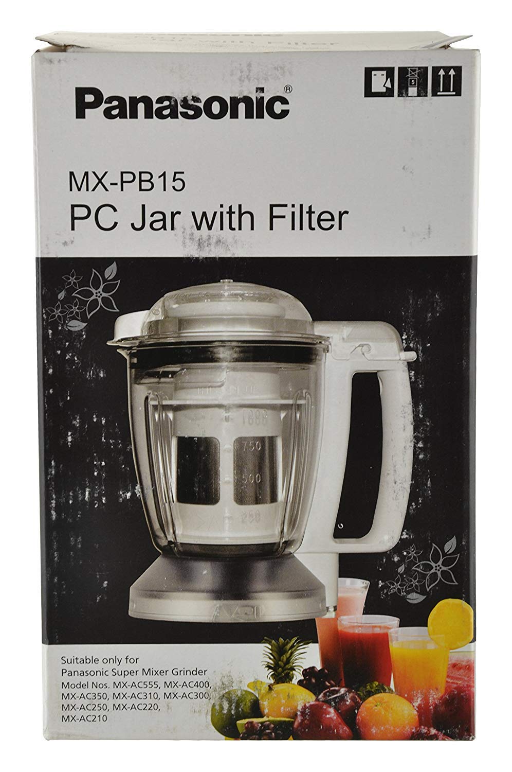 Panasonic Juice Fruit Filter Jar MX-PB15 1.5 Litres (White) Suitable for All Panasonic MX-AC Series Mixer Grinder