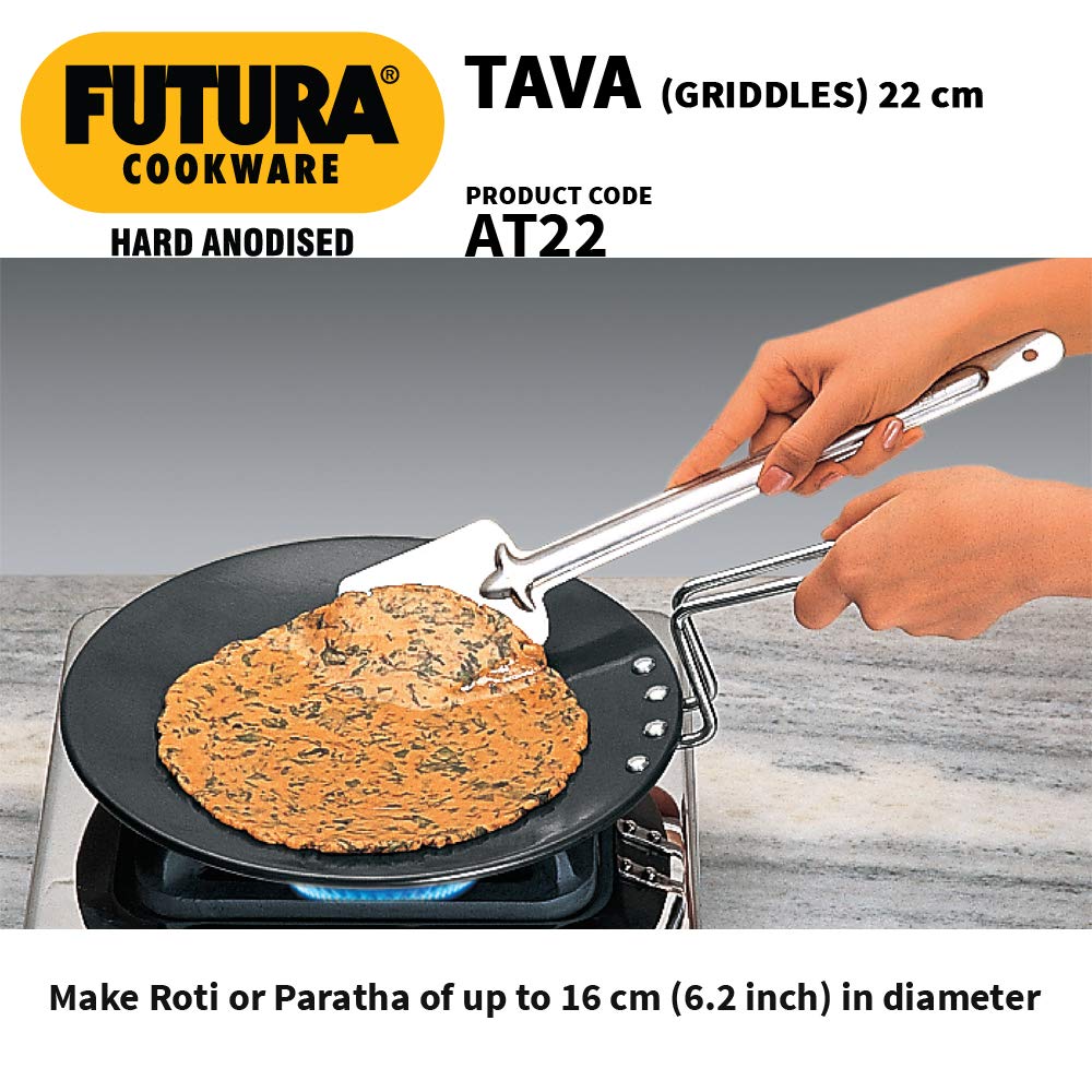 Hawkins Futura Hard Anodised Tava 22 cm, 4.06 mm - AT22