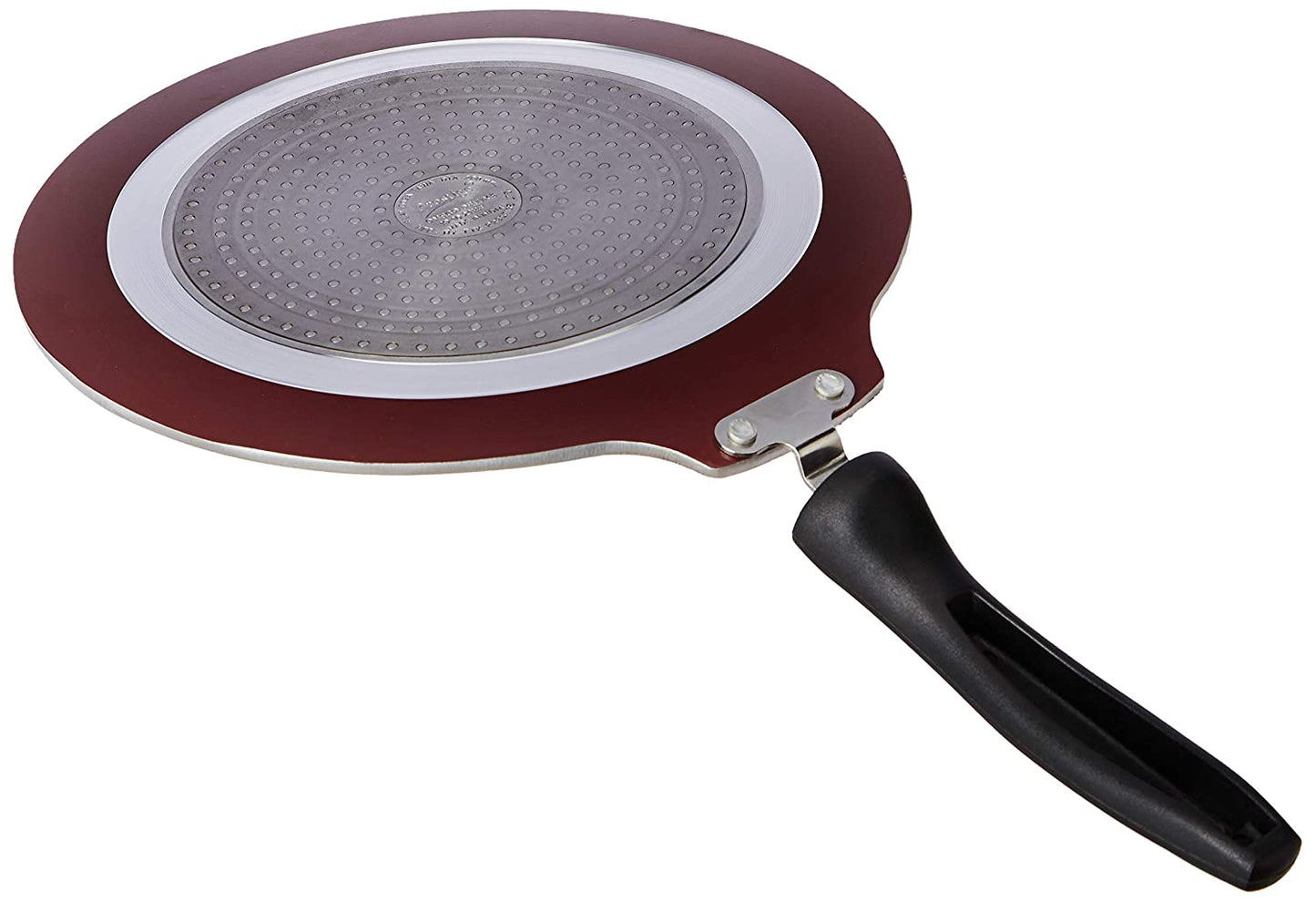 Prestige Omega Deluxe Induction Base Non-Stick Aluminium Flat Dosa Tawa, 30cm, Red - 36730