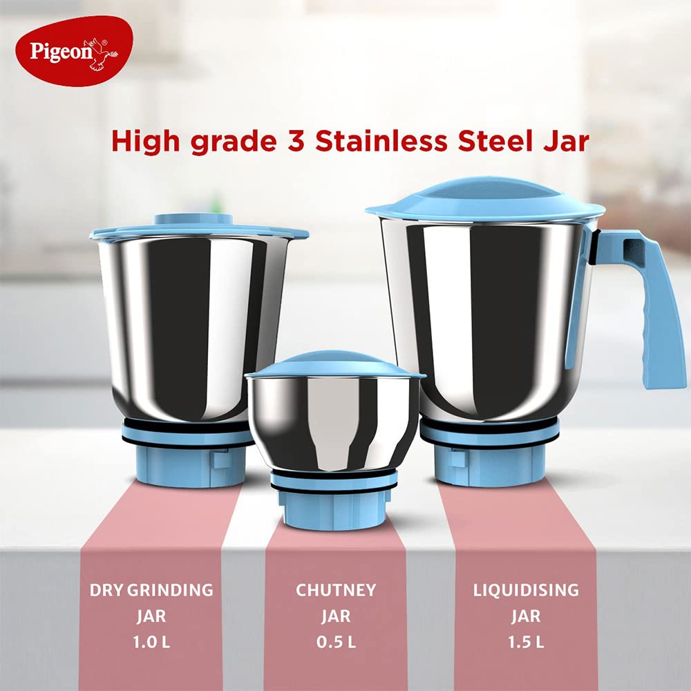 Pigeon Glory 3 Jars 550 Watts Mixer Grinder - 14430