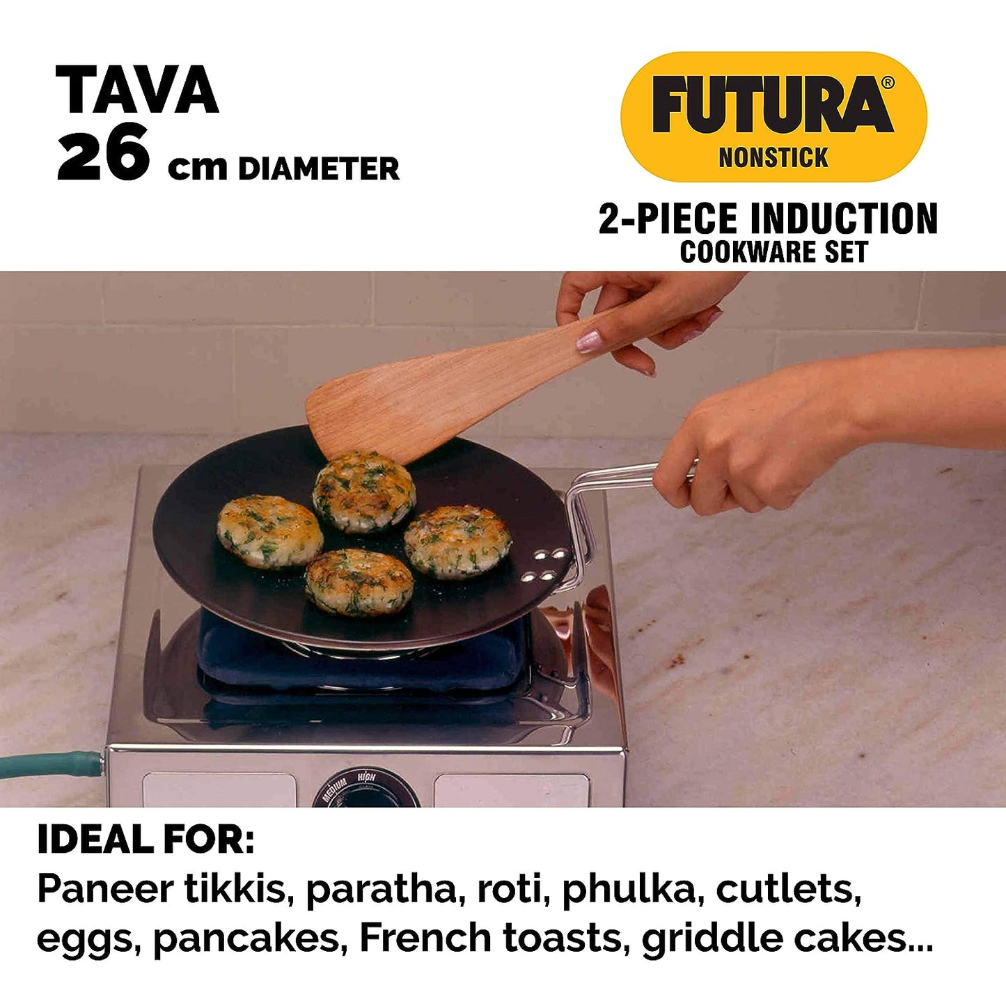 Hawkins Futura 2 Pieces Non Stick Cookware Set No. 5 - 26cm Tava and 22cm Frying Pan - NSET5