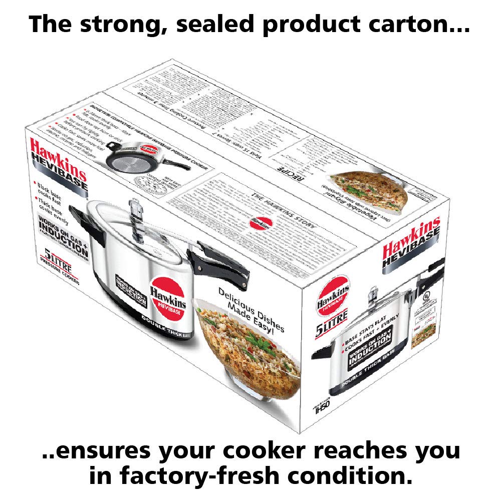 Hawkins Hevibase 5 Litres Induction Base Aluminium Inner Lid Pressure Cooker - IH50