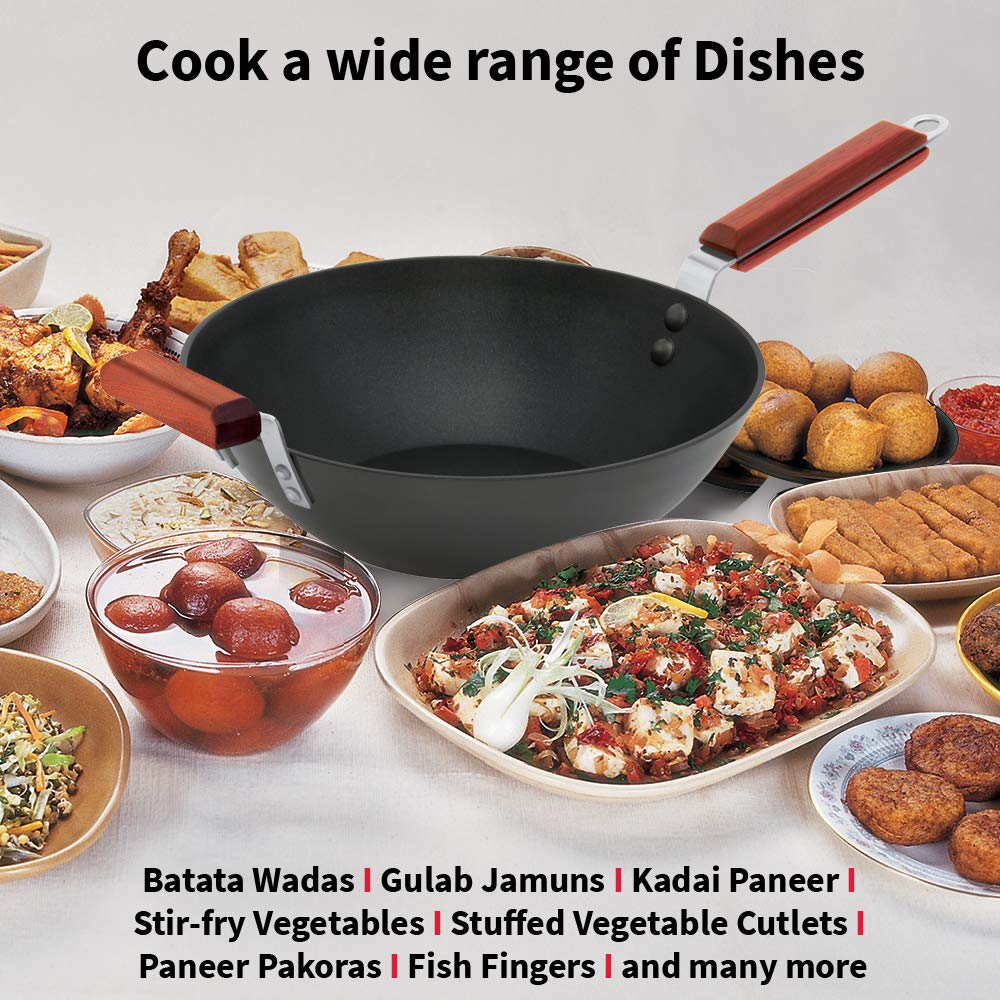 Hawkins Futura Non-stick Flat Bottom induction Base Deep Stir Fry Pan 3 Litres | 27 cms, 3.25mm - INW30