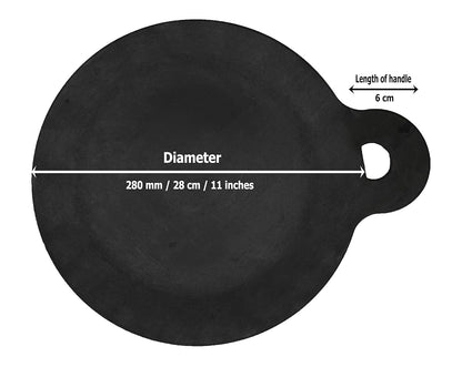Iron Dosa Tawa | Pizza Pan | Roti Tawa with Turner Ladle 28 cms | 1.43 Kgs | Induction Compatible