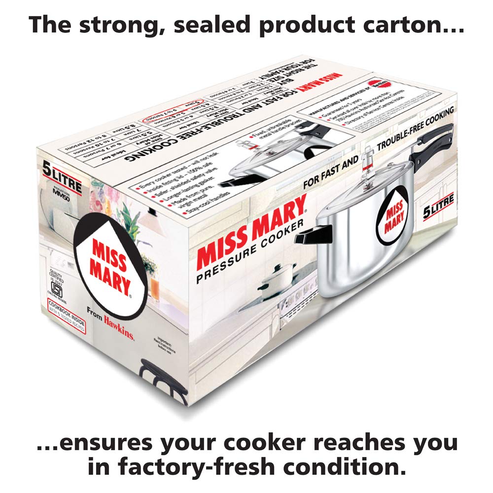 Hawkins Miss Mary Aluminium Inner Lid Pressure Cooker 5 Litres - MM50