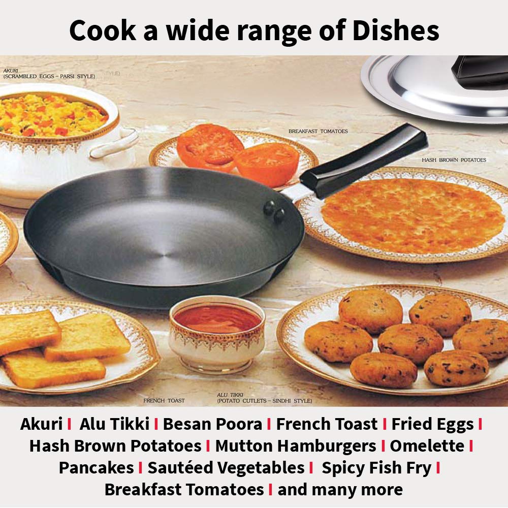 Hawkins Futura Hard Anodised Fry Pan With Stainless Steel Lid 25 cms | 4.06mm - AF 25S