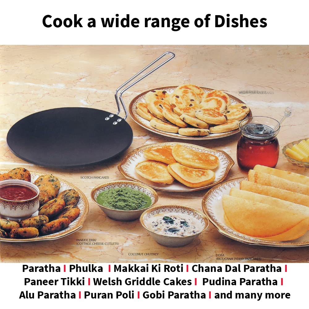 Hawkins Futura Non-stick Extra Thick Tava With Stainless Steel Handle 26cms, 4.88 mm - NT 26X