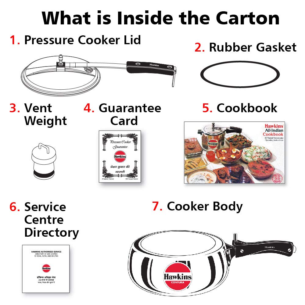 Hawkins Contura Aluminium Inner Lid Pressure Cooker, 3.5 Litres - HC35
