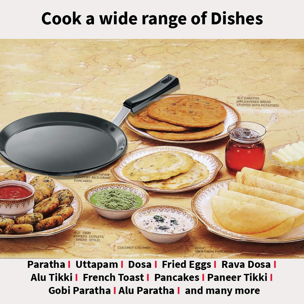 Hawkins Futura Non-stick Flat Tava With Plastic Handle 26cms, 4.88mm - NFT 26P