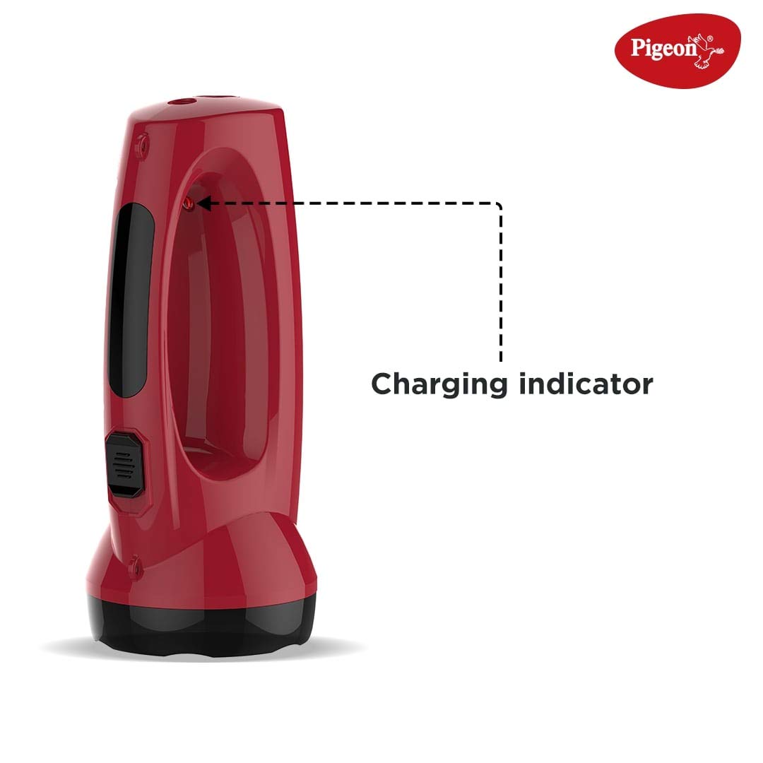 Pigeon Rigel LED Emergency Rechargeable Lamp with 900 mAH and 4 Hours Backup (Red) - 14434