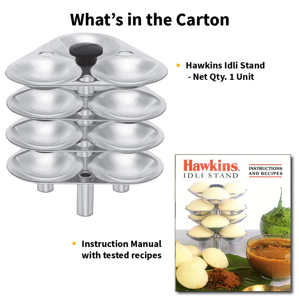 Hawkins Idli Stand - 12 Mini Idlis, (For 3 Litre and bigger Pressure Cooker) ID12S, Aluminium