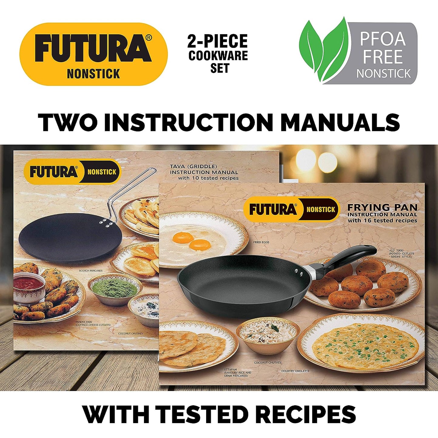 Hawkins Futura 2 Pieces Non Stick Cookware Set No. 5 - 26cm Tava and 22cm Frying Pan - NSET5