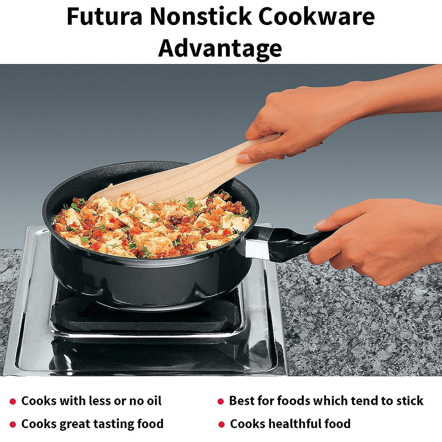 Hawkins Futura Nonstick Curry Pan (Saute Pan) 2 Litres | 20 cm, 3.25 mm - NCP 20