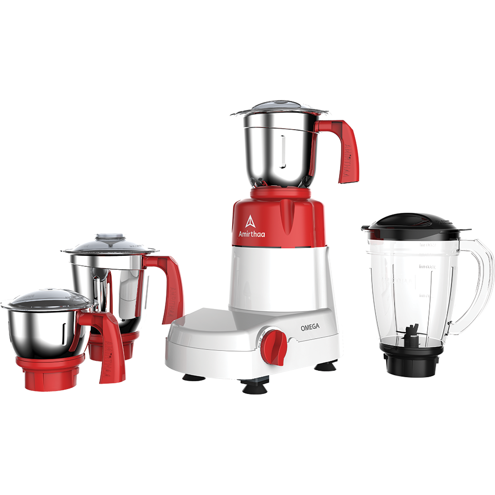 Amirthaa Omega 4 Jars 750 Watts Mixer Grinder (Red)
