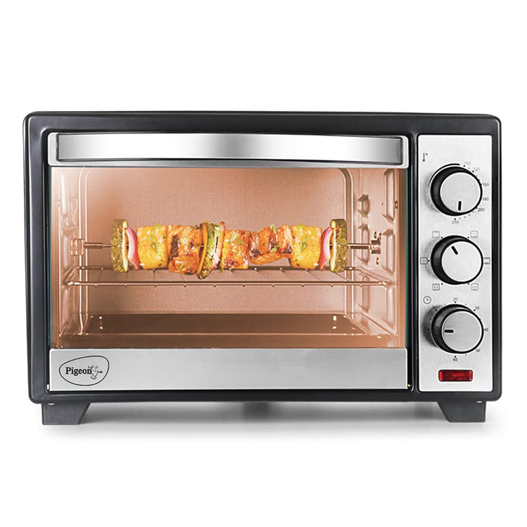 Pigeon Electric Oven 20 Liters OTG with Grill and Rotisserie, Oven Toaster and Grill for Grilling and Baking Cakes - 12383